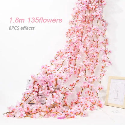 Silk Cherry Blossom Sakura Garland - Home & Party Decoration