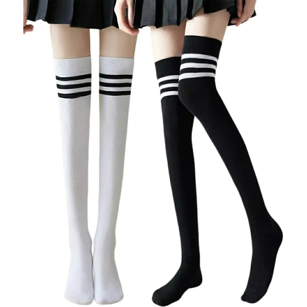 Bowknot Thigh-High Opaque Stretchy Long Stockings