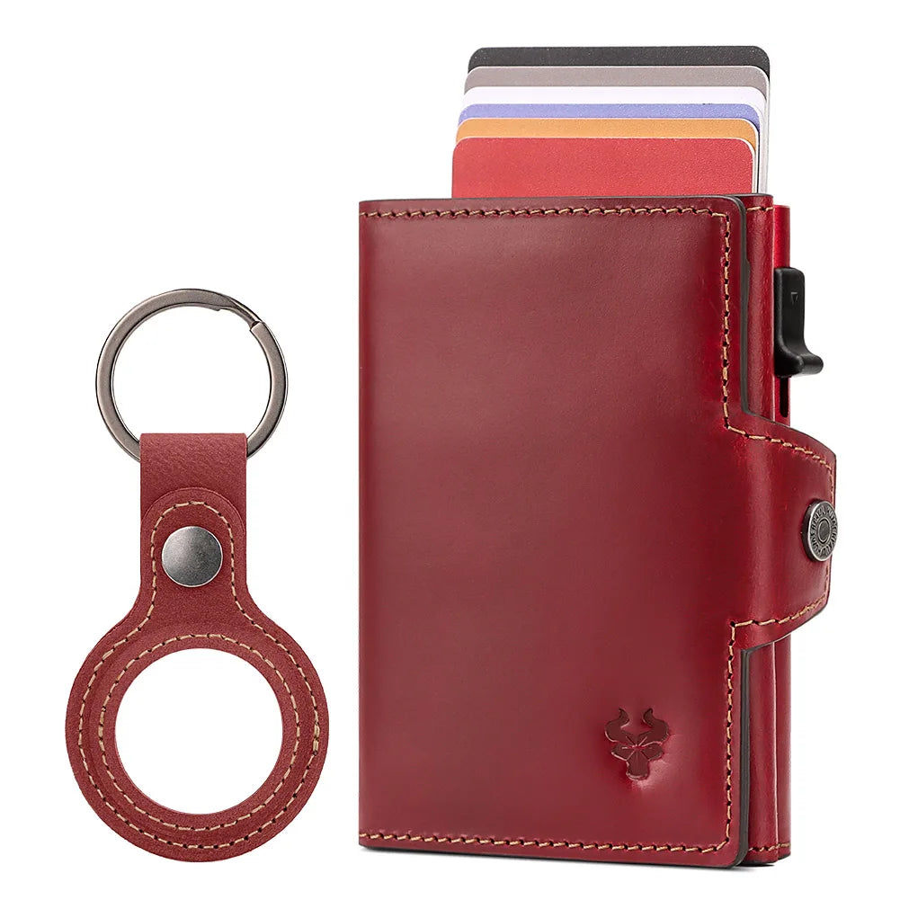 New Automatic Card Holder Genuine Leather Wallet