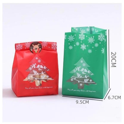 50/100pcs Snowflake Christmas Gift Bags - Candy & Treats