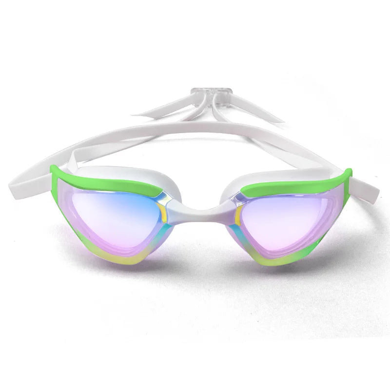 Lunettes de natation réglables en silicone – Protection anti-buée/UV pour adulte pour utilisation en piscine