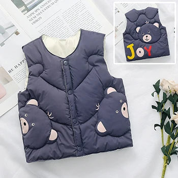 Adorable Cartoon Warm Vest for Kids