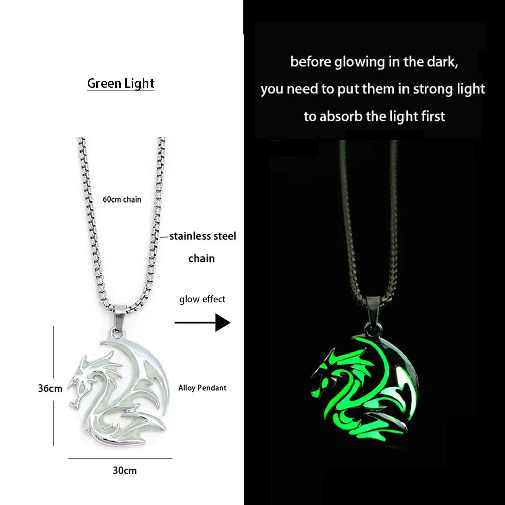 Collier Dragon Lumineux Lumineux - Fluorescence Nocturne 