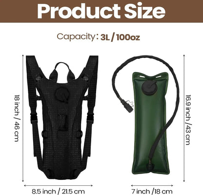 Military Tactical Hydration Pack with 3L Bladder