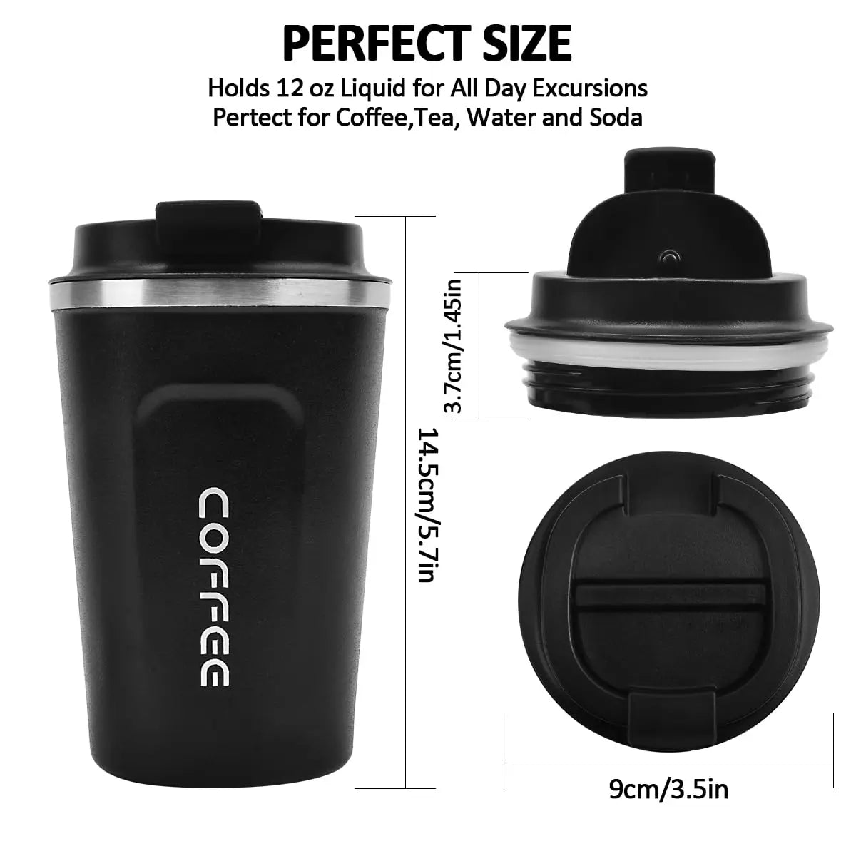 Tasse à café isotherme en acier inoxydable 380/510 ml anti-fuite