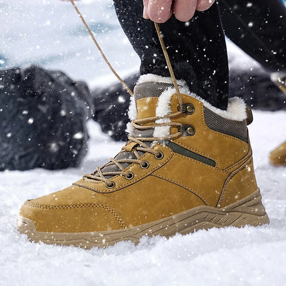 Men's Waterproof Leather Winter Snow Boots