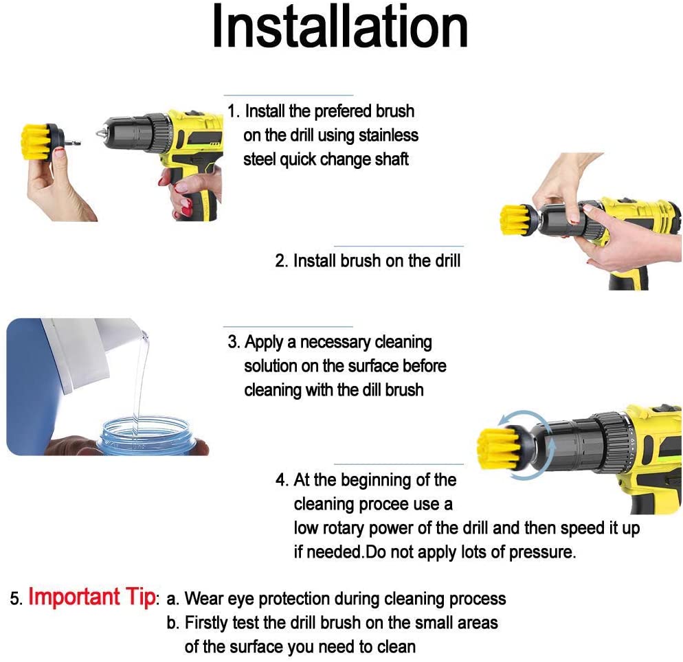 5pc Electric Drill Scrubber Set