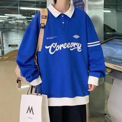 Sweat Oversize à Revers Contrasté Homme - Hip Hop Streetwear