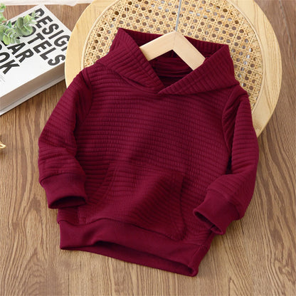 Toddler Solid Color Textured Hoodie Sweatshirt