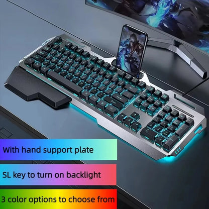 RGB Backlit Mechanical Gaming Keyboard 104 Keys Wired Waterproof