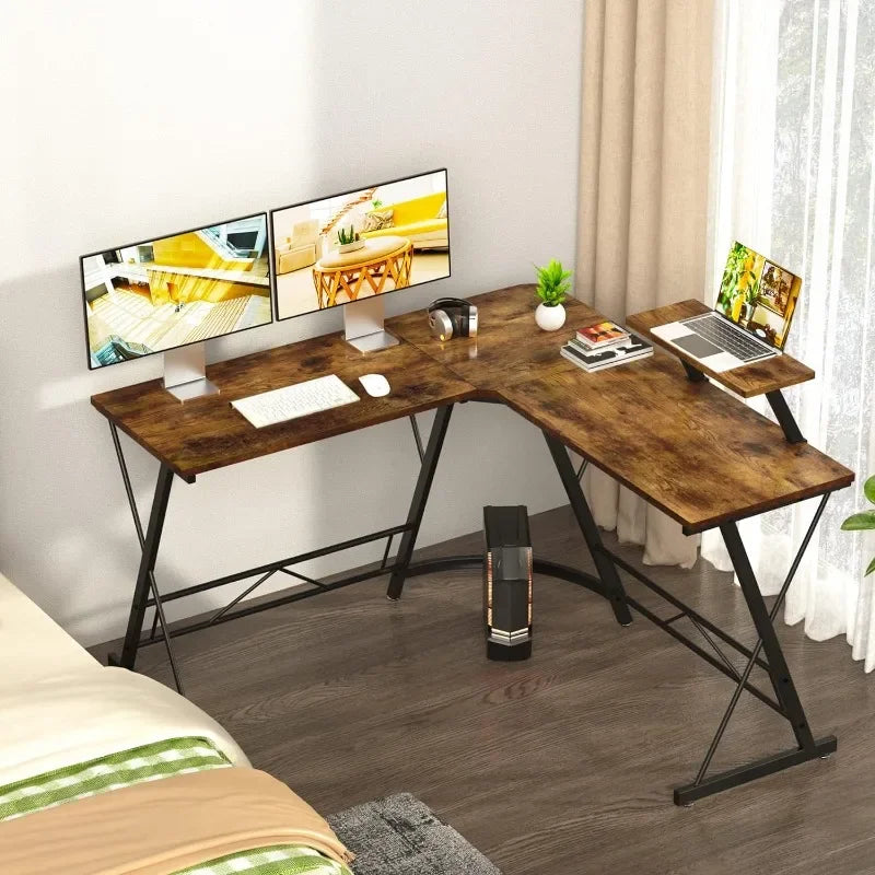 L-Shape Home Office Desk with Storage