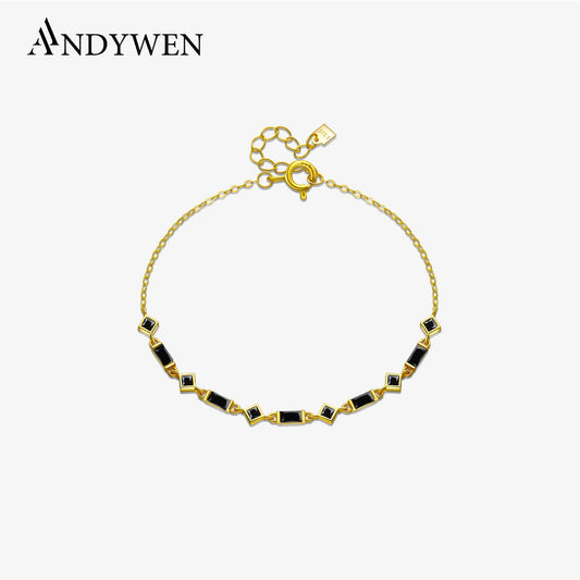 Goldenes Zirkon-Charm-Kettenarmband – JANET