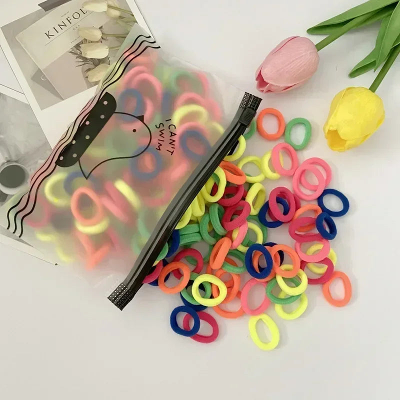 20/50 Stück elastische Haarbänder für Kinder – buntes Haargummi. 