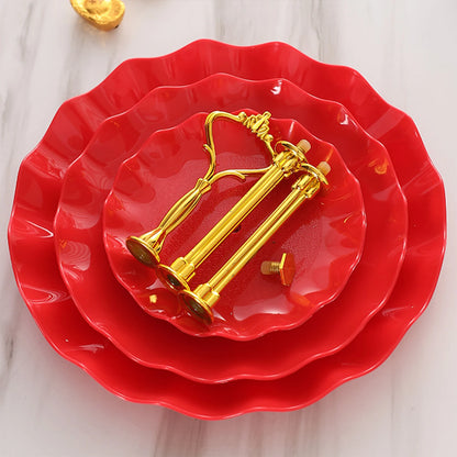 Présentoir de buffet ondulé en plastique pour assiettes de fruits et desserts