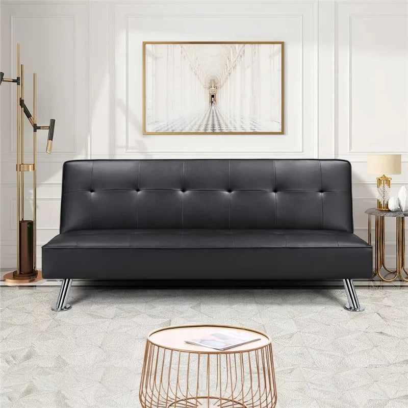 Ensemble de canapé futon en tissu gris clair