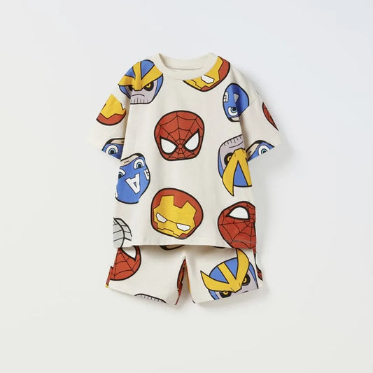 Frühlings- und Herbst-Cartoon-Oberteil und Hose, 2-teiliges Set