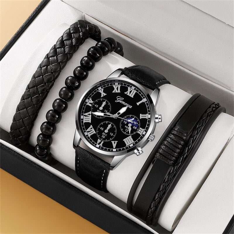 Luxury Brown Leather Sports Watch