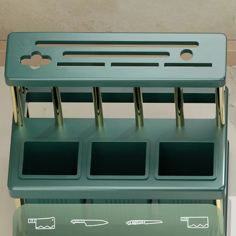 Multifunctional Kitchen Storage Rack with Integrated Box