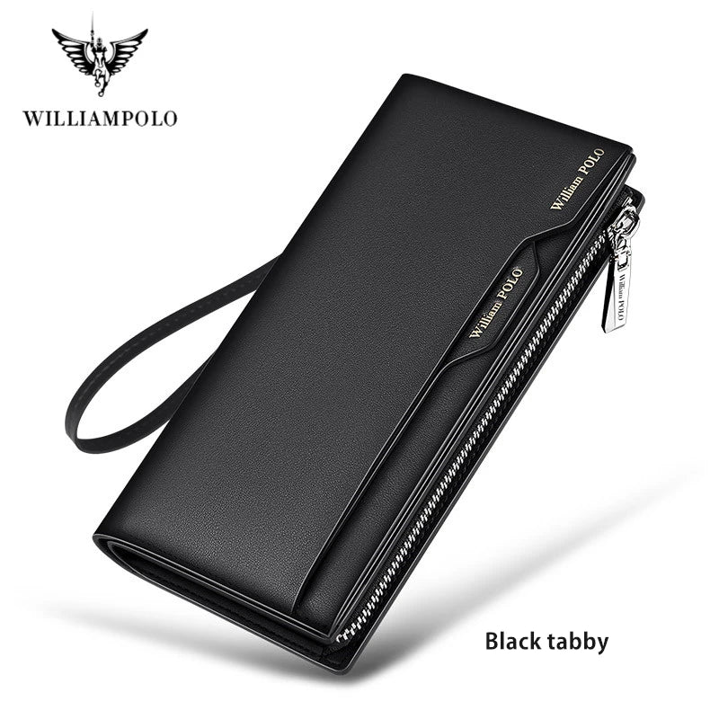 Men's Leather Handbag  Multifunctional Long Card Holder