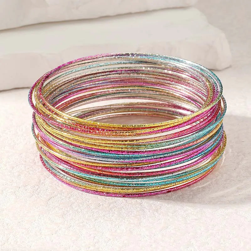 30 Pieces Metal Bangles Set