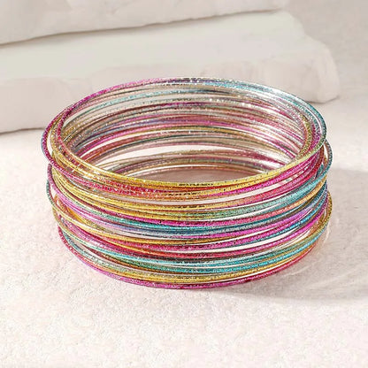 30 Pieces Metal Bangles Set