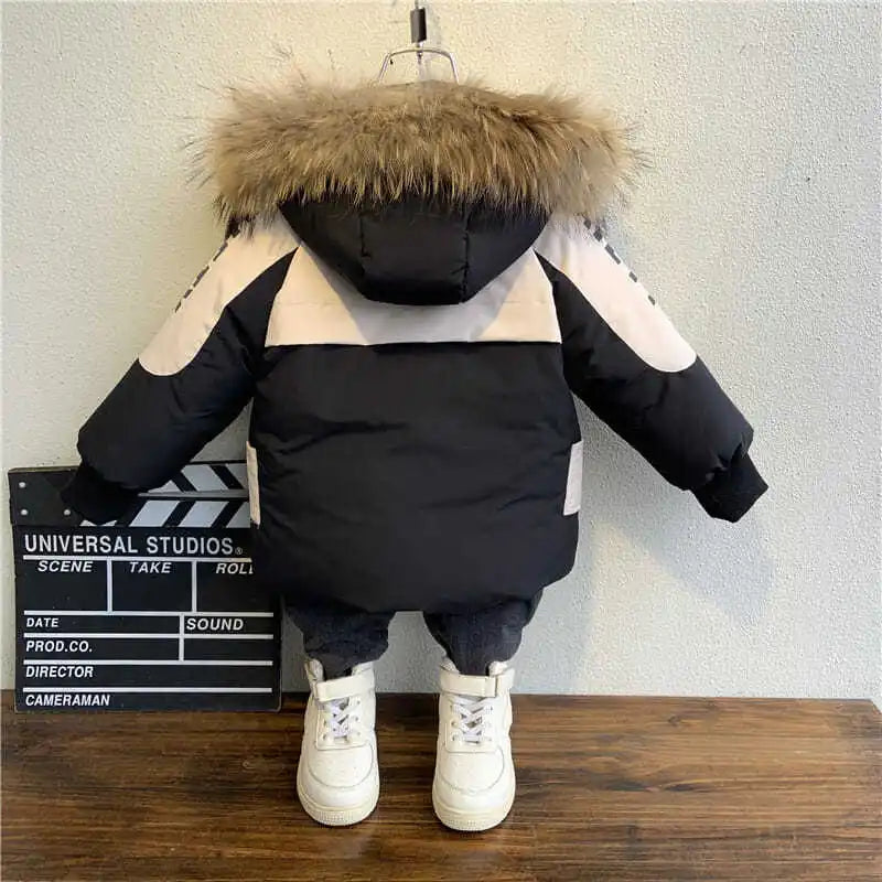 Manteau à capuche en fourrure pour bébé - Parka chaude et élégante pour enfants