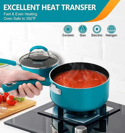 14-teiliges antihaftbeschichtetes Kochgeschirr-Set 