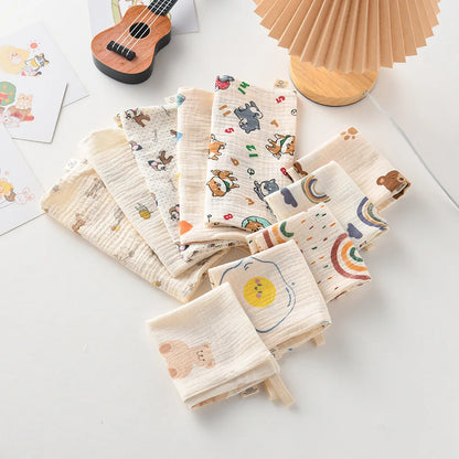 Ensemble de serviettes pour bébé en coton gaze absorbant doux 5 pièces