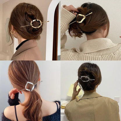 Ensemble de bâtons à cheveux en métal chic
