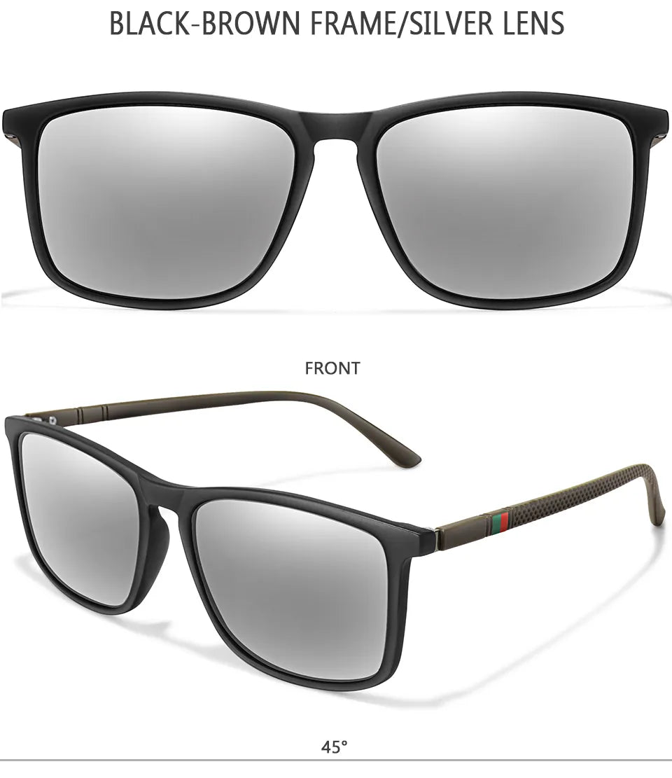 Quadratische Vintage-polarisierte Herrensonnenbrille