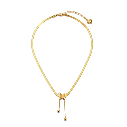 Gold Multilayer Butterfly Necklace