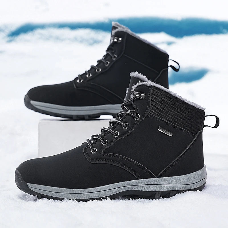 Men's Waterproof Leather Winter Snow Boots