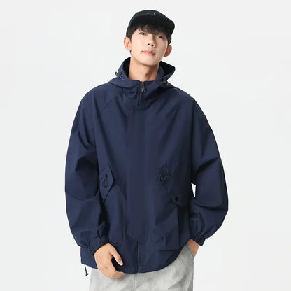 Men Loose Sweatshirt  Adjustable Pockets