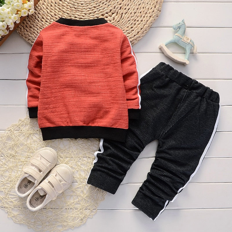 Cotton Hooded Tops+Pants 3pcs Baby Boy Outfits