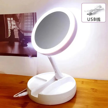 Miroir de courtoisie de maquillage à LED amovible