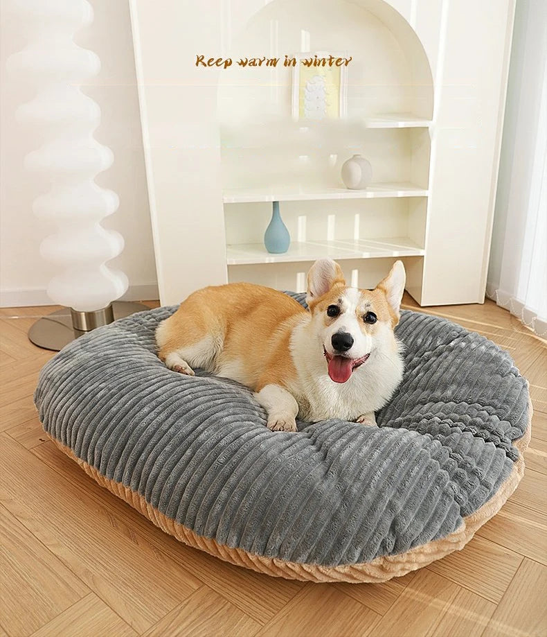 Plush Double-Sided Dog Bed Set