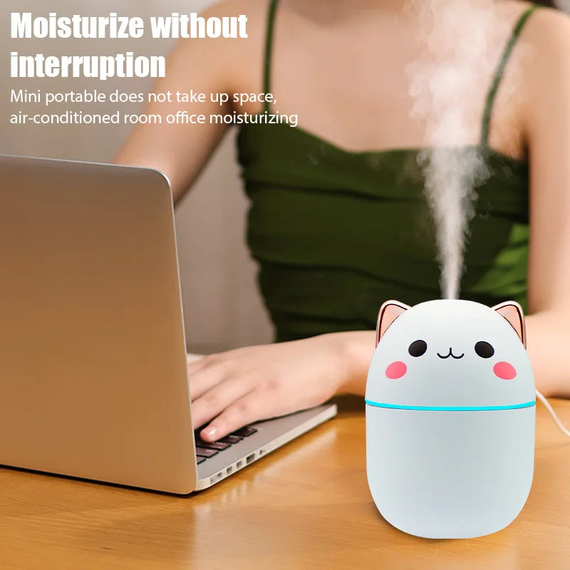 Mini Air Humidifier & Aroma Diffuser - Cool Mist Maker