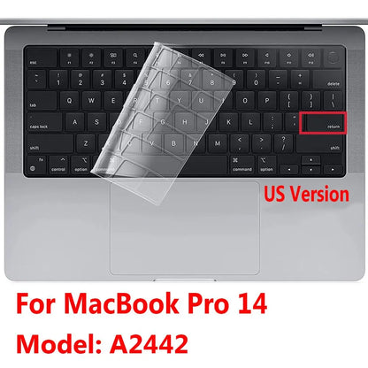 Housse de clavier en silicone noire pour MacBook Air/Pro (12/13/15 pouces)