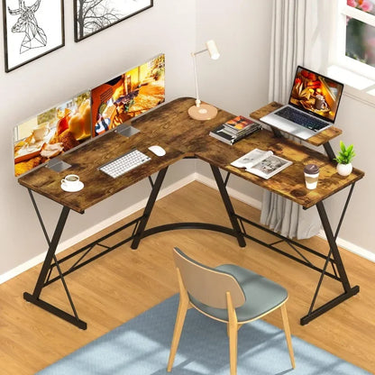 L-Shape Home Office Desk with Storage