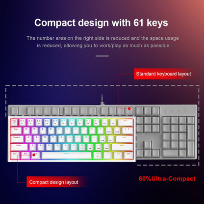 Mechanische USB-Mini-Gaming-Tastatur mit Kabel