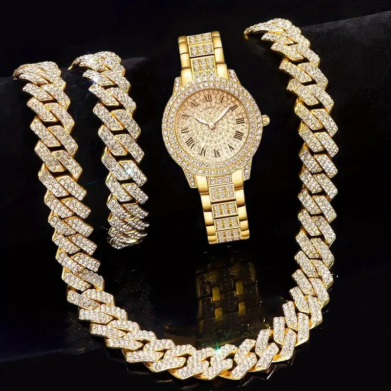 Iced Out Rhinestone Miami Cuban Link Chain
