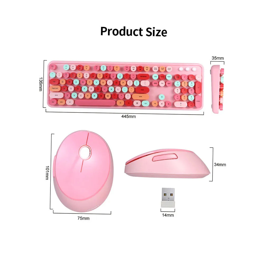 Candy Color Wireless Keyboard & Mouse Combo