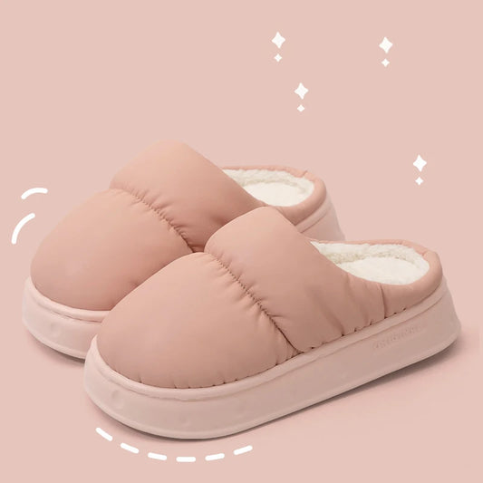 Pantoufles chaudes et mignonnes antidérapantes à semelle épaisse et douce pour l'hiver