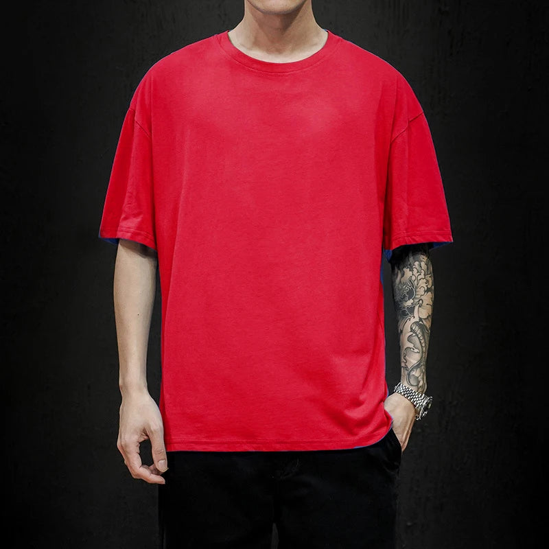 Solide Hip-Hop-Top-Kurzarm-T-Shirts für Herren