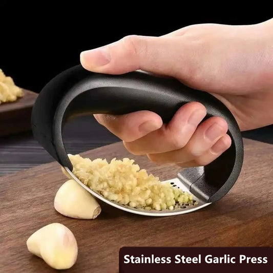 Stainless Steel Garlic Press - Manual Masher for Kitchen