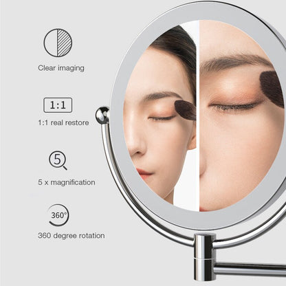 Miroir de maquillage éclairé rechargeable