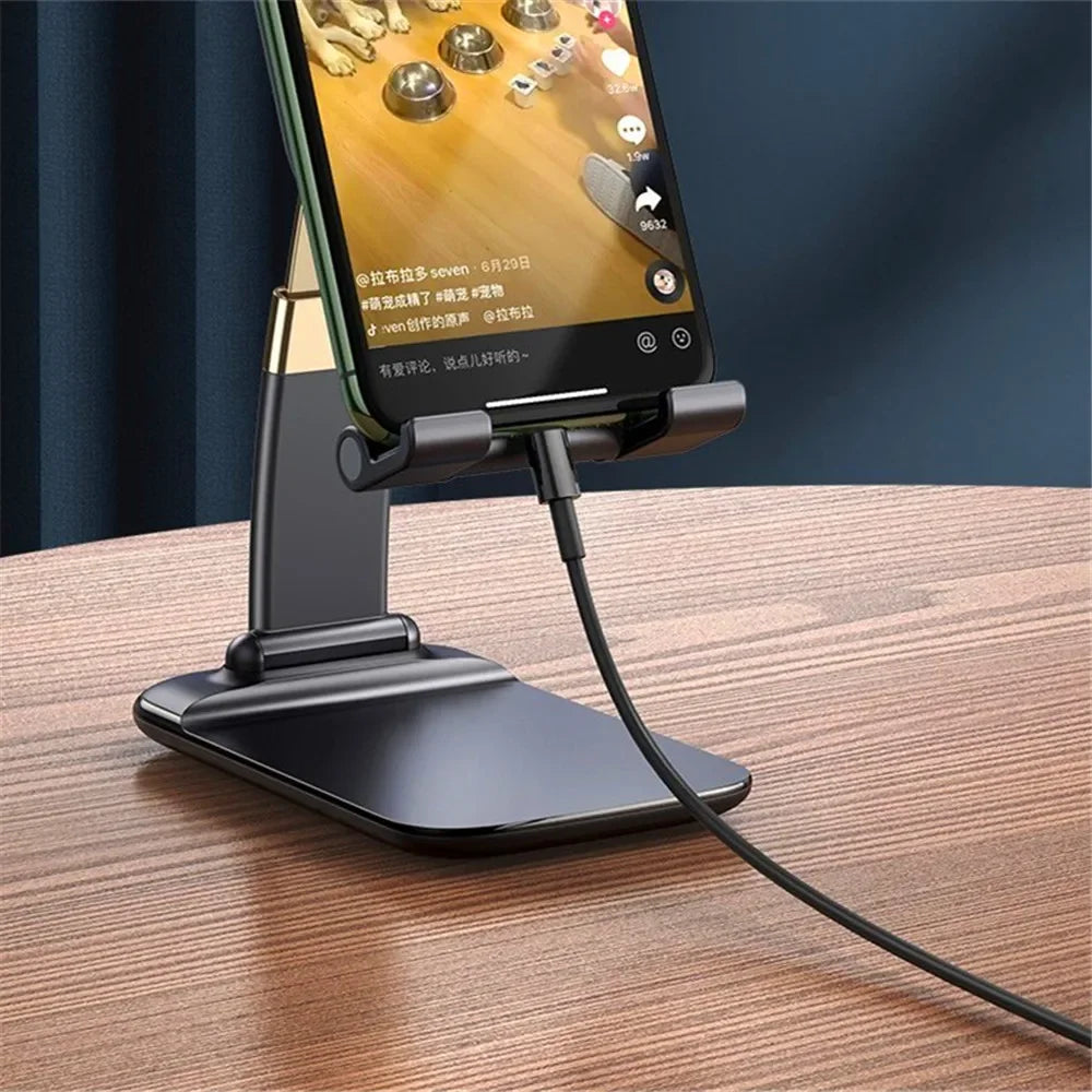 Faltbarer Telefonständer aus Metall für den Schreibtisch für iPad, iPhone, Smartphone
