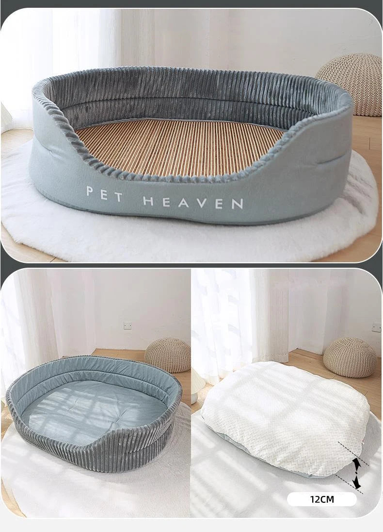 Plush Double-Sided Dog Bed Set