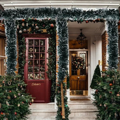 Green Cane Ribbon Garland for Christmas Tree