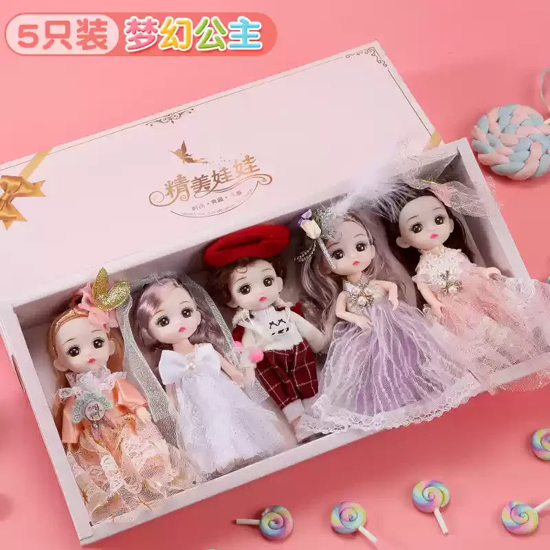 Ensemble de 5 poupées articulées BJD - 16 cm